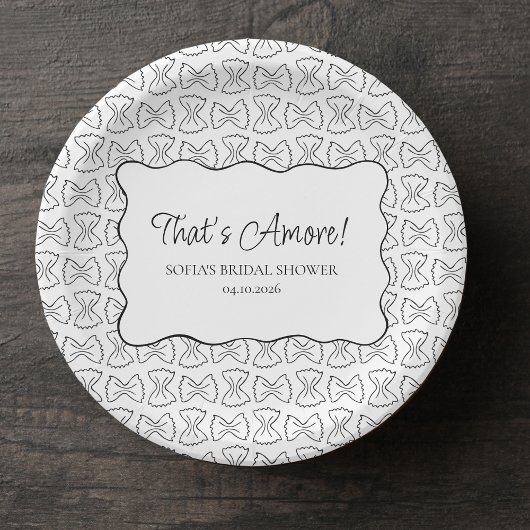 Pasta-patroon That's Amore Italiaans Bruiloftsfees Papieren Bordje