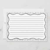 Pasta Pattern Chic Zwart & Wit Wavy Recept Kaart Notitiekaartje (Achterkant)