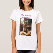 Pasta Paws: Kat Eten Spaghetti T-shirt (Voorkant)