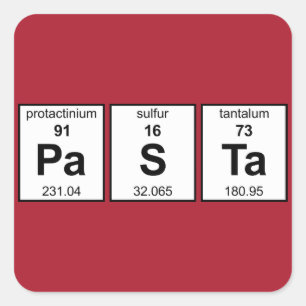 PaSTa Periodieke tabel Vierkante Sticker