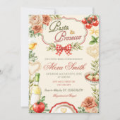 Pasta & Prosecco Bruiloftsuitnodiging Kaart (Voorkant)