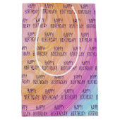 pasta Rainbow Happy Birthday Middelgrote Gift Bag Medium Cadeauzakje (Voorkant)