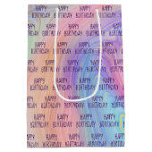 pasta Rainbow Happy Birthday Middelgrote Gift Bag Medium Cadeauzakje (Achterkant)