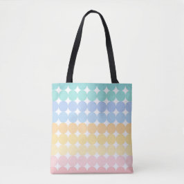 PASTA ROZE BLAUW GEEL GROENE CIRKELS TOTE BAG