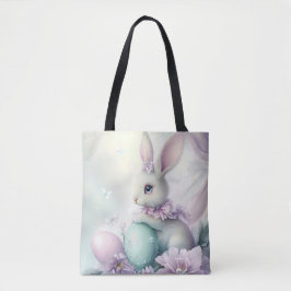 PASTA ROZE & GROENE PAAS EIEREN & KONIJN TOTE BAG