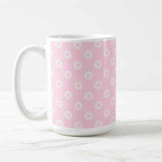 PASTA ROZE MET RIJEN WITTE BLOEMEN KOFFIEMOK