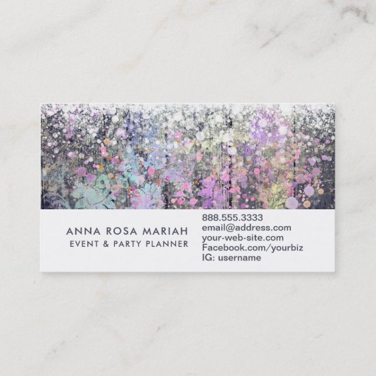 *~*  pasta Rustisch hout Shabby Blue Visitekaartje (Achterkant)