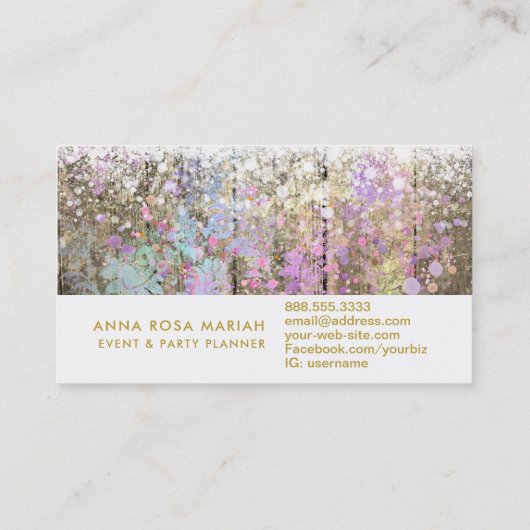 *~* pasta Rustisch Hout Shabby Visitekaartje (Achterkant)