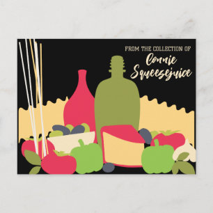 pasta sauce Italiaanse voedselkokokosenkaart Briefkaart