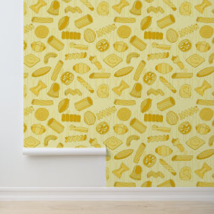 Pasta Shapes Italiaans Restaurant Cream Behang