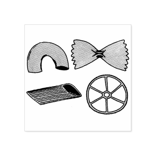 Pasta Shapes Italy Food Penne Macaroni Stamp Rubberstempel (Afrduk)