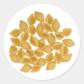 Pasta Shells Ronde Sticker (Voorkant)