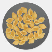 Pasta Shells Ronde Sticker (Voorkant)