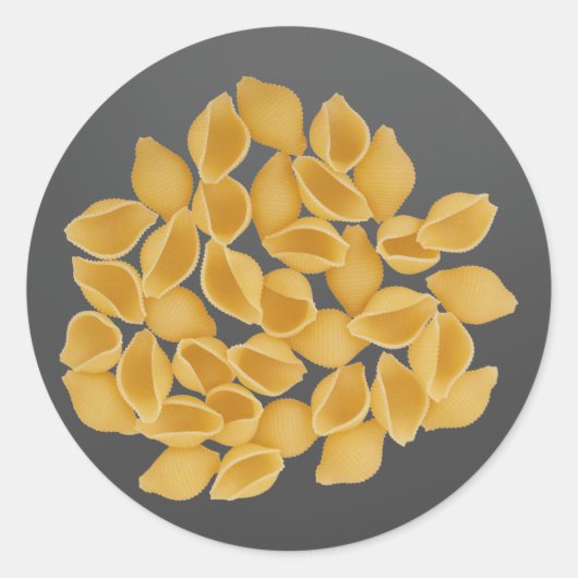 Pasta Shells Ronde Sticker (Voorkant)