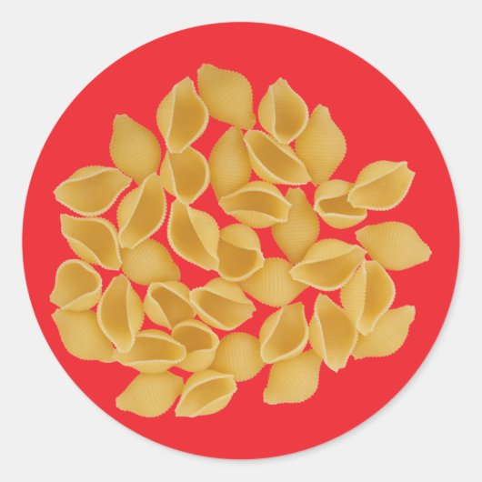 Pasta Shells Ronde Sticker (Voorkant)