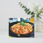 Pasta Shrimp Briefkaart (Staand voorkant)