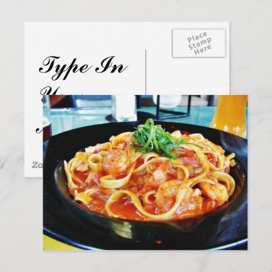Pasta Shrimp Briefkaart (Voorkant / Achterkant)