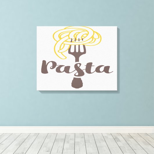 Pasta Spaghetti Canvas Afdruk (Insitu (Houten vloer))