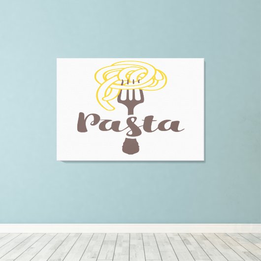 Pasta Spaghetti Canvas Afdruk (Insitu (Houten vloer))