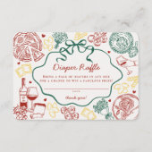 Pasta Special Delivery Italian Baby Diaper Raffle Informatiekaartje (Voorkant)