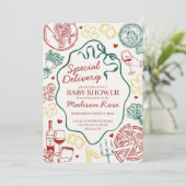 Pasta Special Delivery Italian Baby Shower Kaart (Staand voorkant)