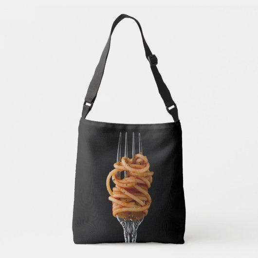 Pasta spun op een vork, Food Spaghetti Crossbody Tas (Achterkant)