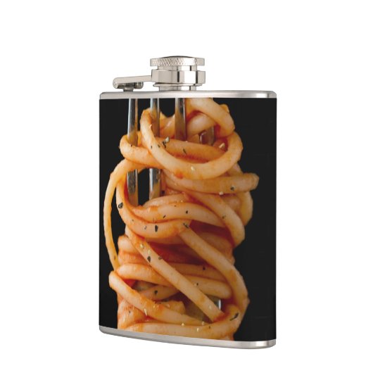 Pasta spun op een vork, Food Spaghetti Heupfles (Links)