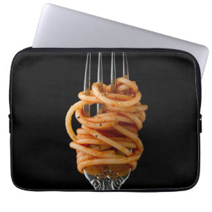 Pasta spun op een vork, Food Spaghetti Laptop Sleeve