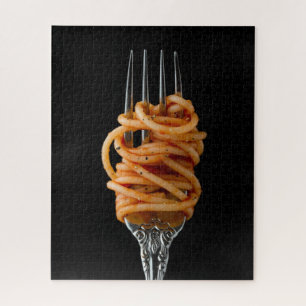 Pasta spun op een vork, Food Spaghetti Legpuzzel