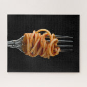 Pasta spun op een vork, Food Spaghetti Legpuzzel (Horizontaal)
