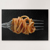 Pasta spun op een vork, Food Spaghetti Legpuzzel (Horizontaal)