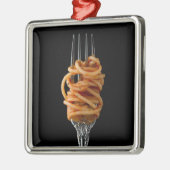 Pasta spun op een vork, Food Spaghetti Metalen Ornament (Links)