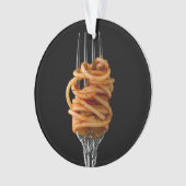 Pasta spun op een vork, Food Spaghetti Ornament (voorkant)