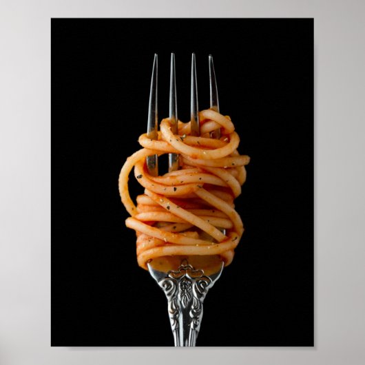Pasta spun op een vork, Food Spaghetti Poster (Voorkant)