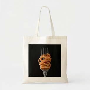 Pasta spun op een vork, Food Spaghetti Tote Bag