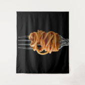 Pasta spun op een vork, Food Spaghetti Wandkleed (Voorkant)