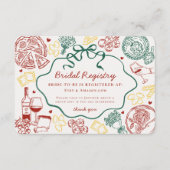 Pasta Thats Amore Italian Bridal Registry Informatiekaartje (Voorkant)