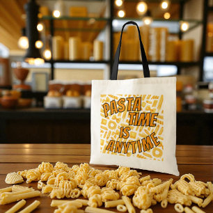 Pasta Tijd is Altijd Patroon Dubbelzijdig Ontwerp Tote Bag