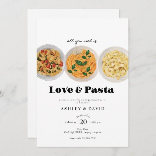 pasta | Uitnodigingen van de Verlovingsgroep (Voorkant / Achterkant)