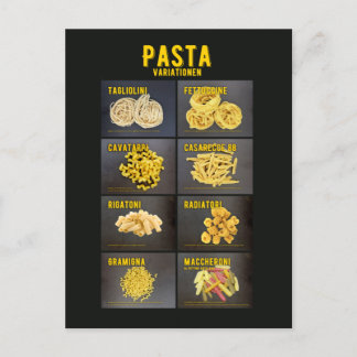 Pasta Variationen Italienisches Restaurant Zutaten Briefkaart