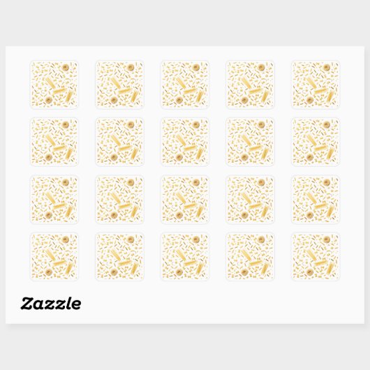 Pasta Variëteiten Naadloos Patroon Sticker (Vel)