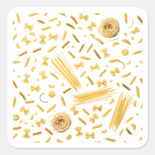 Pasta Variëteiten Naadloos Patroon Sticker (Voorkant)