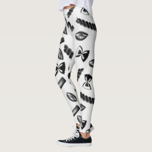 Pasta Verscheidenheid Grijs Eten Italië Liefhebber Leggings