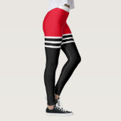 pasta | Vetkleurig mengsel met witte strepen Leggings (Rechts)