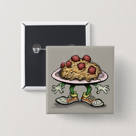 pasta vierkante button 5,1 cm (Voorkant /achterkant)
