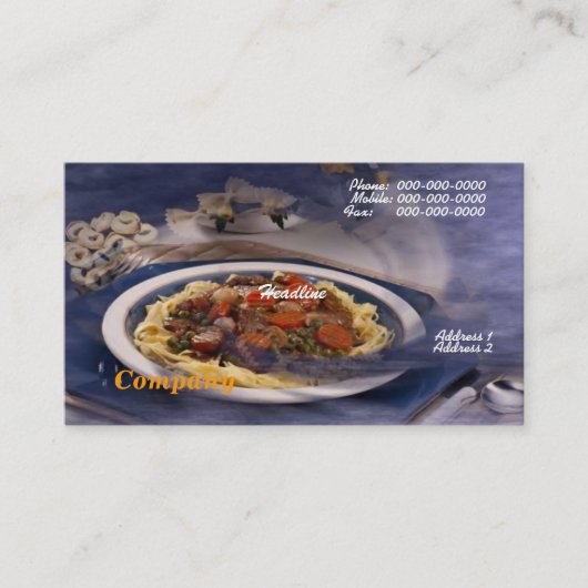 Pasta-Visitekaartje Visitekaartje (Voorkant)