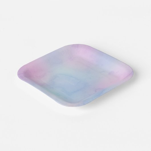  pasta Waterverf Birthday Paars Papieren Bordje (Gebogen)