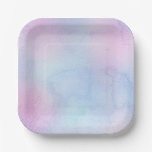  pasta Waterverf Birthday Paars Papieren Bordje (Voorkant)