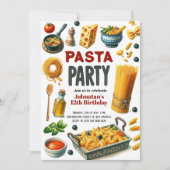 Pasta Waterverf Verjaardagsfeestje Kaart (Voorkant)