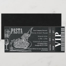 Pasta Wijn Diner Krijtje VIP Diner Partij Ticket Kaart